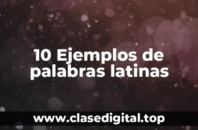 10 Ejemplos de palabras latinas