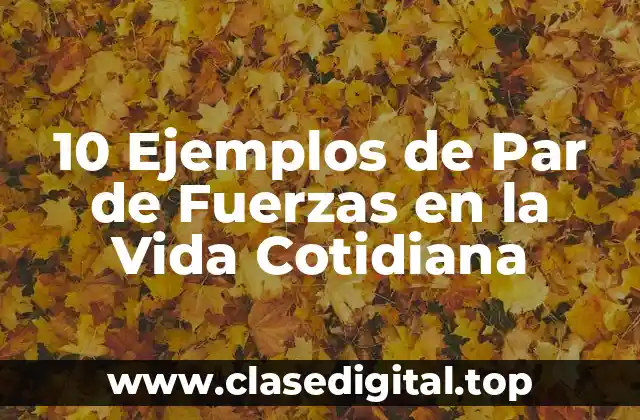 10 Ejemplos de Par de Fuerzas en la Vida Cotidiana