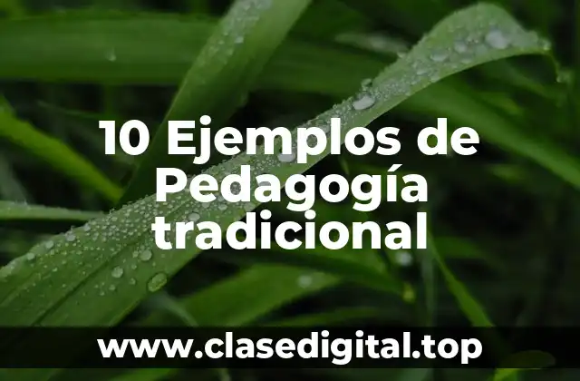 Ejemplos de pedagogía tradicional