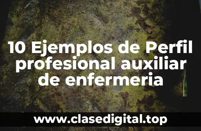 10 Ejemplos de Perfil profesional auxiliar de enfermeria