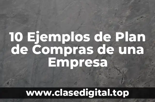 Ejemplos de un plan de compras