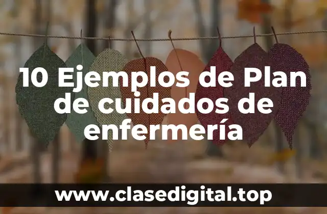 10 Ejemplos de Plan de cuidados de enfermería