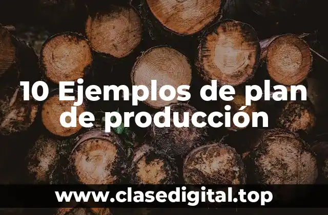 10 Ejemplos de plan de producción