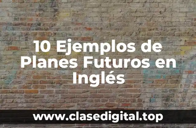 10 Ejemplos de Planes Futuros en Inglés