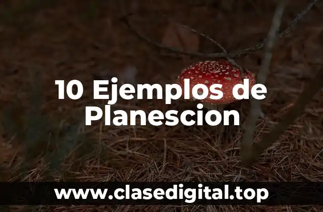 10 Ejemplos de Planescion