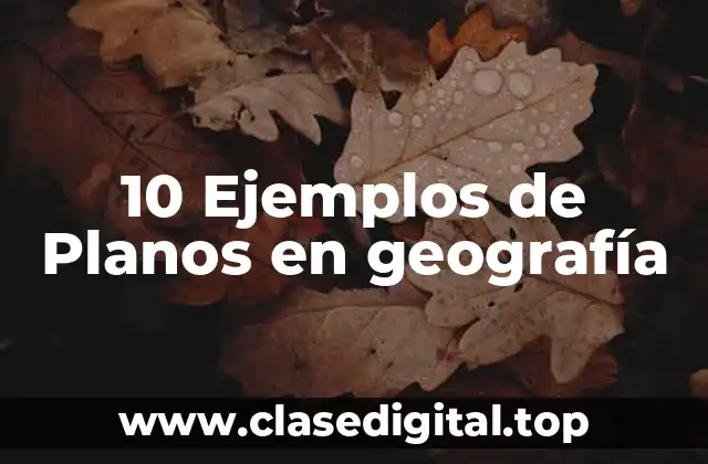 10 Ejemplos de Planos en geografía