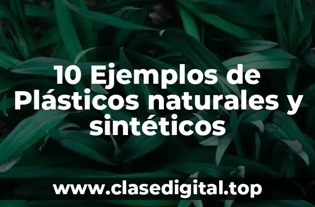 10 Ejemplos de Plásticos naturales y sintéticos