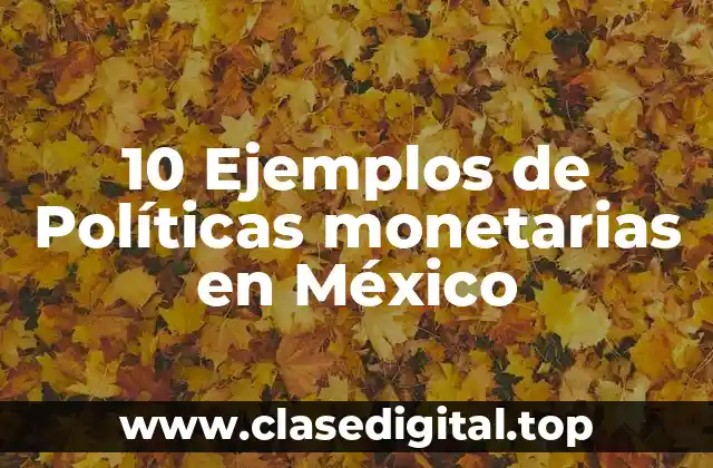 10 Ejemplos de Políticas monetarias en México