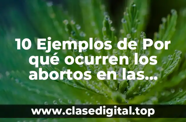 10 Ejemplos de Por qué ocurren los abortos en las palmas