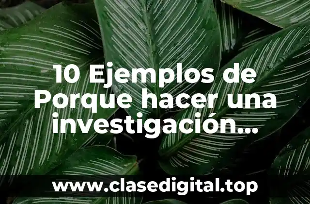 10 Ejemplos de Porque hacer una investigación científica