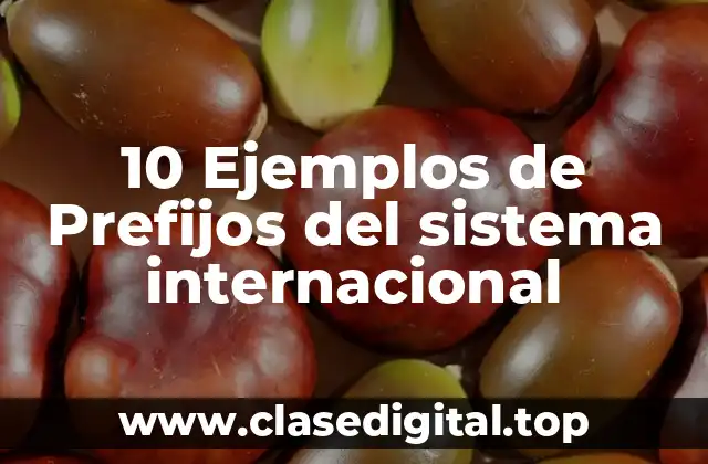 10 Ejemplos de Prefijos del sistema internacional