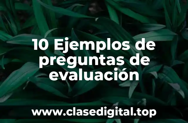 10 Ejemplos de preguntas de evaluación