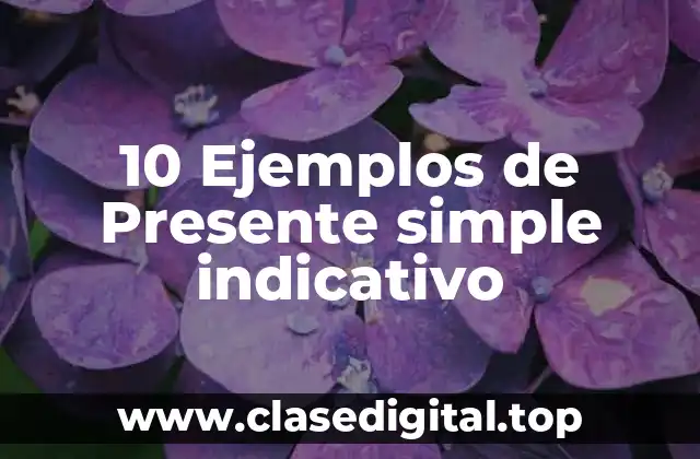 10 Ejemplos de Presente simple indicativo