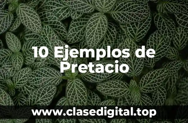 Ejemplos de Pretacio