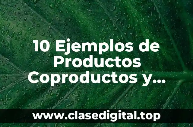 10 Ejemplos de Productos Coproductos y Subproductos