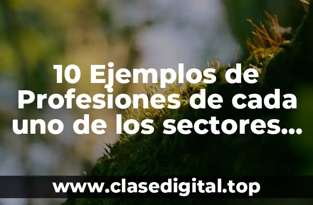 10 Ejemplos de Profesiones de cada uno de los sectores económicos
