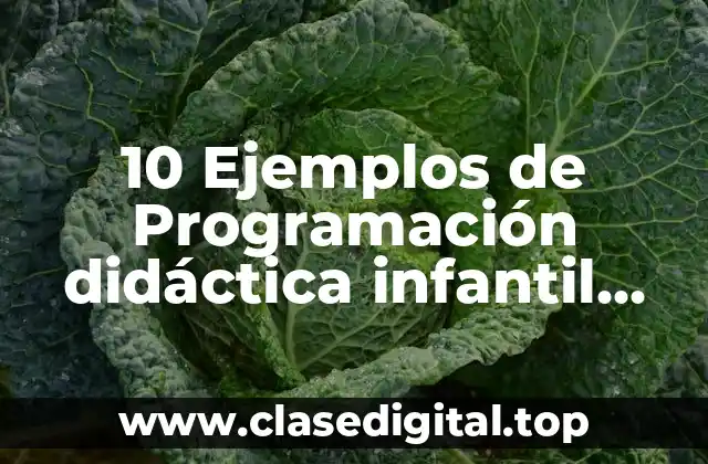 10 Ejemplos de Programación didáctica infantil oposiciones
