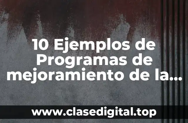 10 Ejemplos de Programas de mejoramiento de la productividad
