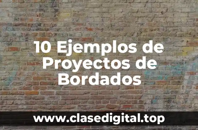 10 Ejemplos de Proyectos de Bordados