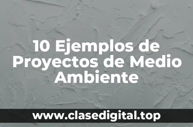 10 Ejemplos de Proyectos de Medio Ambiente
