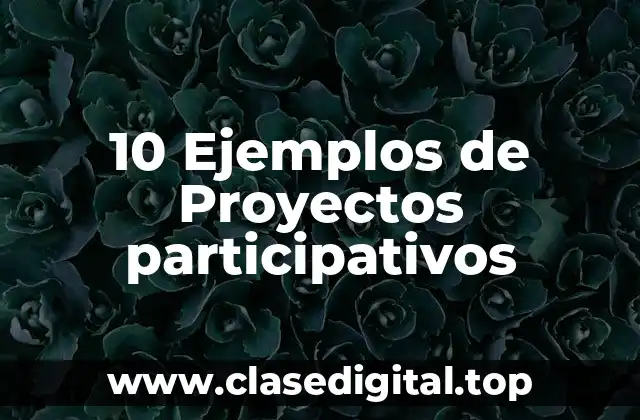 10 Ejemplos de Proyectos participativos