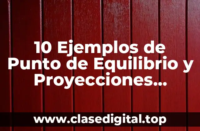 10 Ejemplos de Punto de Equilibrio y Proyecciones Financieras