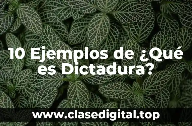 10 Ejemplos de ¿Qué es Dictadura?