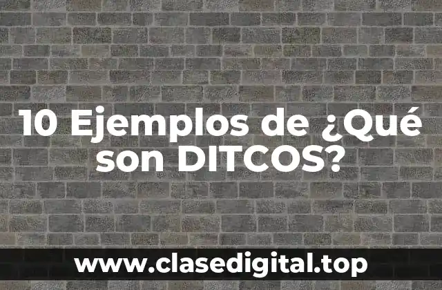 10 Ejemplos de ¿Qué son DITCOS?