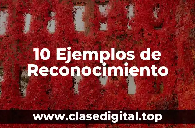 10 Ejemplos de Reconocimiento