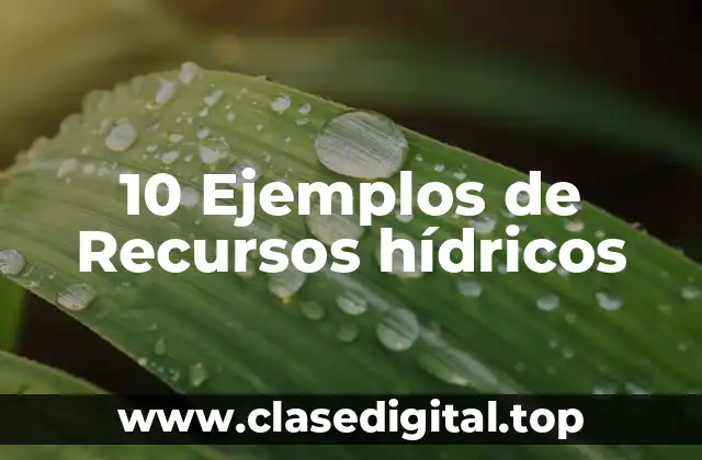 10 Ejemplos de Recursos hídricos