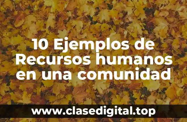 10 Ejemplos de Recursos humanos en una comunidad