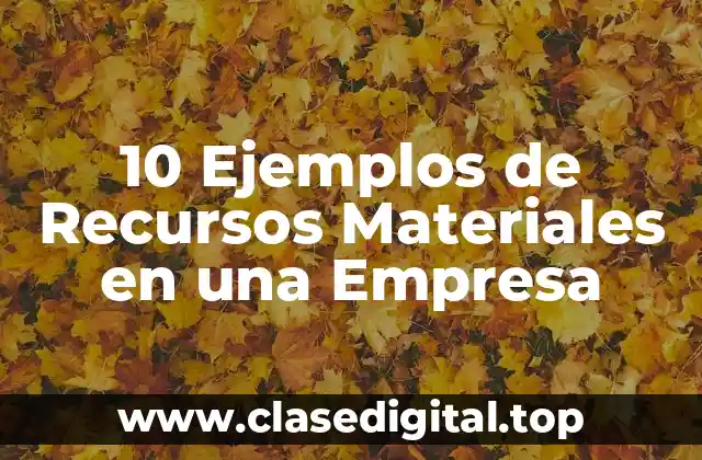 10 Ejemplos de Recursos Materiales en una Empresa