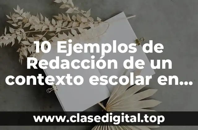 10 Ejemplos de Redacción de un contexto escolar en zona urbana