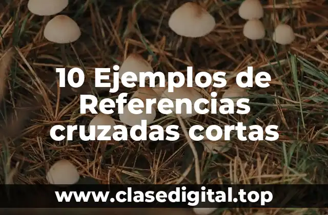 10 Ejemplos de Referencias cruzadas cortas