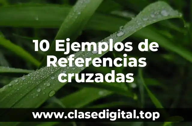10 Ejemplos de Referencias cruzadas