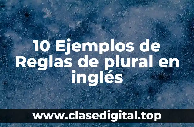 10 Ejemplos de Reglas de plural en inglés