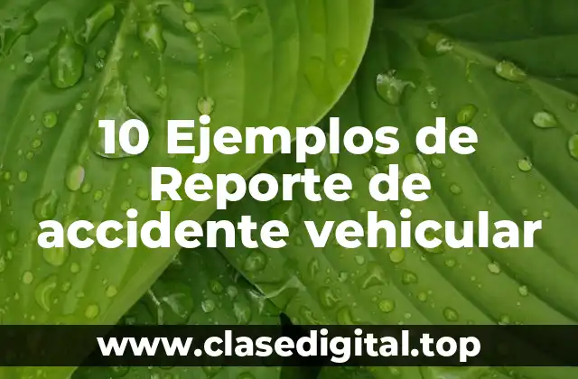 10 Ejemplos de Reporte de accidente vehicular