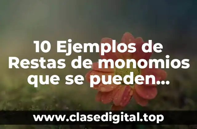 10 Ejemplos de Restas de monomios que se pueden simplificar brainly