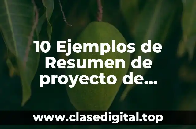 Ejemplos de resumen de proyecto de investigación