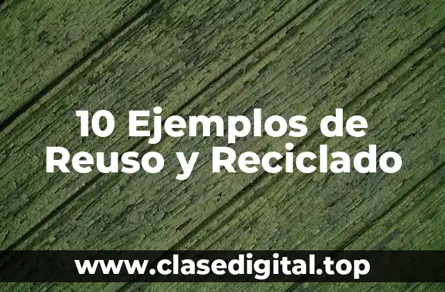 10 Ejemplos de Reuso y Reciclado
