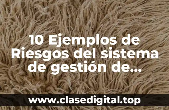 10 Ejemplos de Riesgos del sistema de gestión de calidad