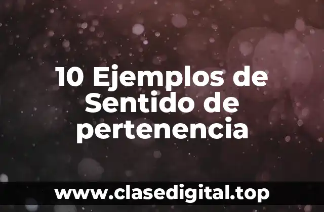10 Ejemplos de Sentido de pertenencia