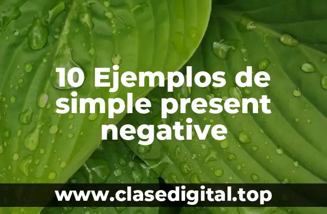 10 Ejemplos de simple present negative