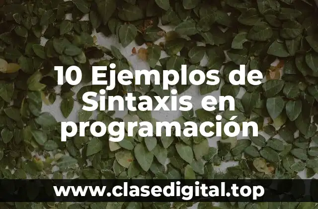 10 Ejemplos de Sintaxis en programación