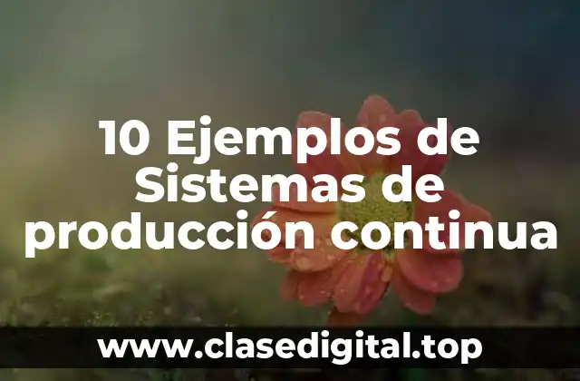 10 Ejemplos de Sistemas de producción continua