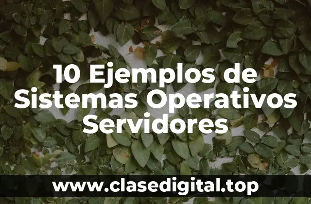 10 Ejemplos de Sistemas Operativos Servidores