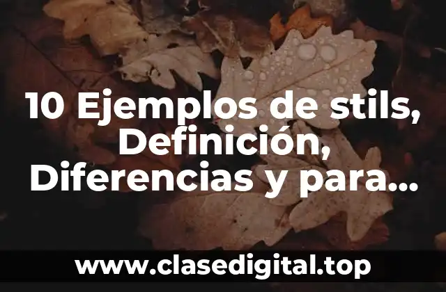 10 Ejemplos de stils, Definición, Diferencias y para que sirve