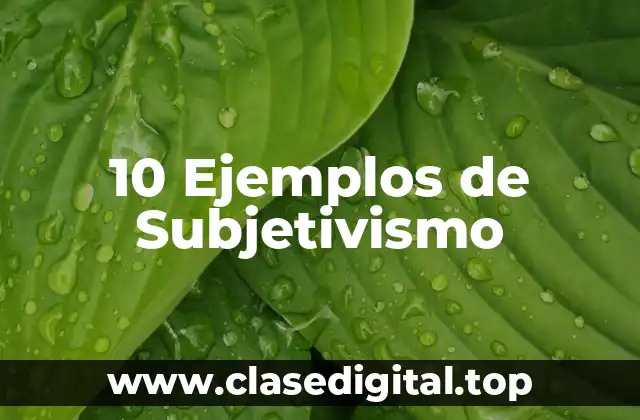 10 Ejemplos de Subjetivismo