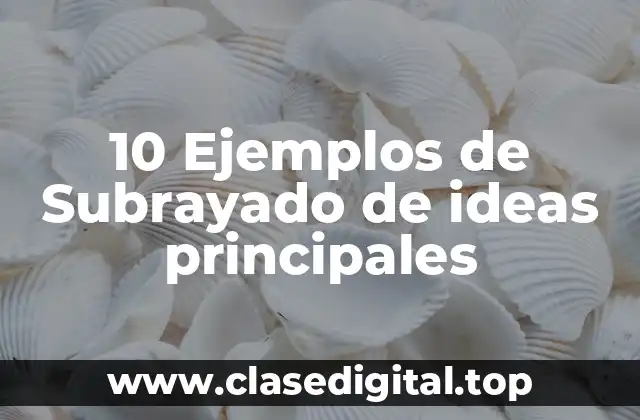 10 Ejemplos de Subrayado de ideas principales