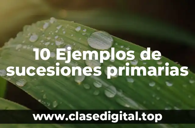 10 Ejemplos de sucesiones primarias